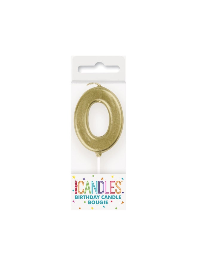 Unique Gold Number Candle 0 - Image 1
